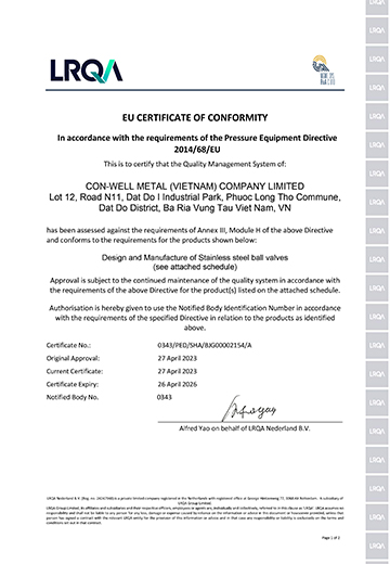 PED Certificate